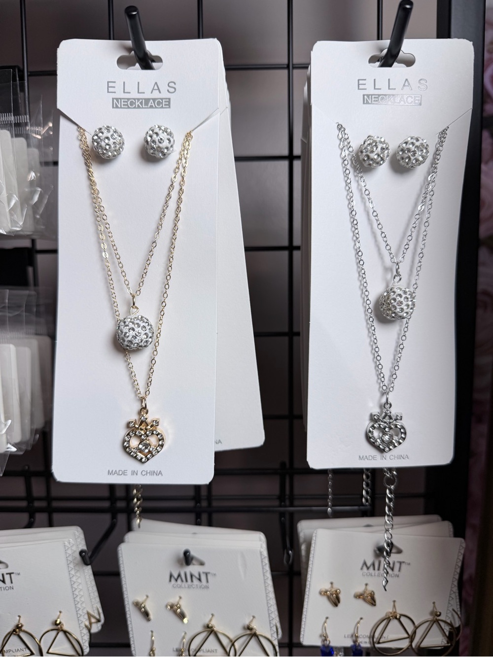 Ella Gold and Silver Layered Heart Pendant Necklace Set
